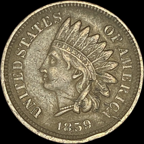 1859 Copper-Nickel Indian Head Cent CLOSELY UNCIRCULATED