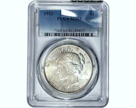 1923 Silver Peace Dollar PCGS MS63