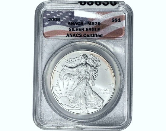 2009 $1 Silver Eagle ANACS MS70