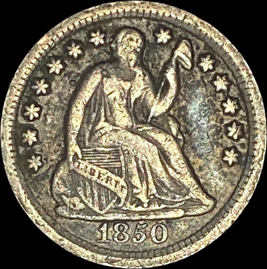 1850-O Silver Half Dime LIGHTLY CIRCULATED