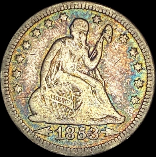 1853 Arrows Seated Liberty Quarter LIGHTLY CIRCULATED
