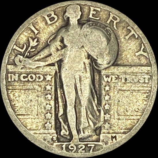1927-S Silver Standing Liberty Quarter NICELY CIRCULATED