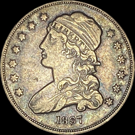 1837 Capped Bust Silver Quarter NEARLY UNCIRCULATED