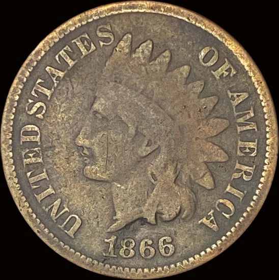 1866 Indian Head Cent LIGHTLY CIRCULATED
