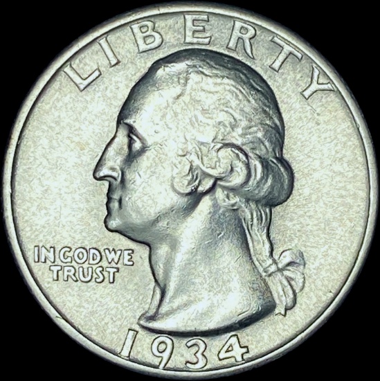 1934 Silver Washington Quarter CHOICE BU