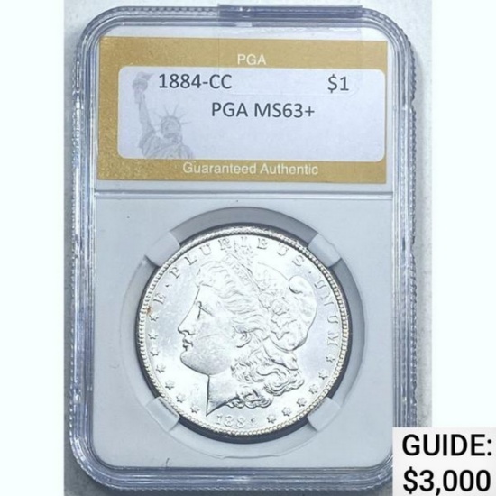 1884-CC Morgan Dollar PGA MS63+ SILVER