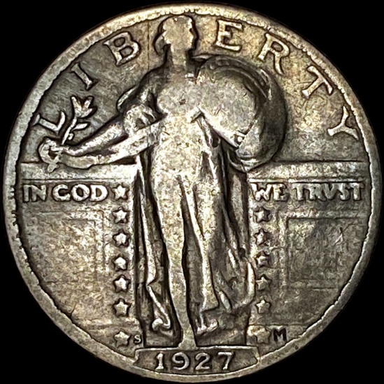 1927-S Silver Standing Liberty Quarter LIGHTLY CIRCULATED