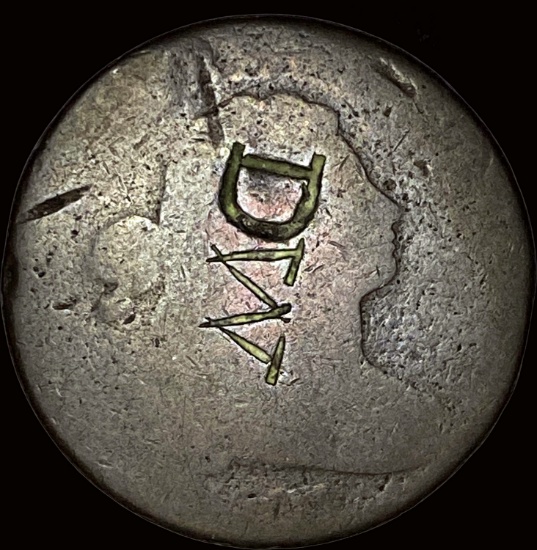 heavily worn Draped Bust Large Cent likely from the early 1800s NICELY CIRCULATED