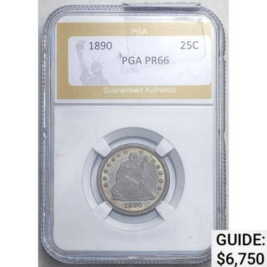 1890 25C Seated Liberty PGA PR66