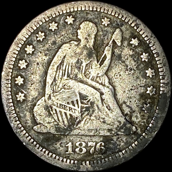 1876-CC Silver Seated Liberty Quarter NICELY CIRCULATED