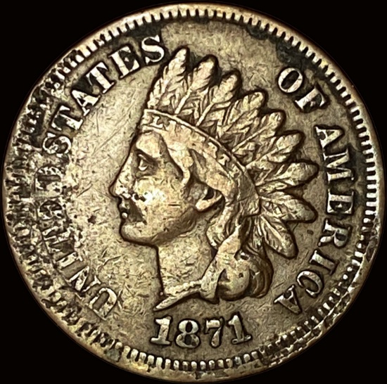 1871 Indian Head Cent NEARLY UNCIRCULATED