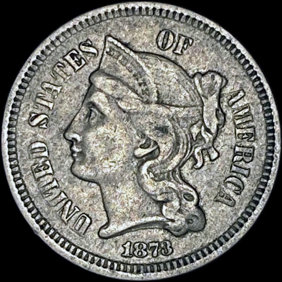 1873 Nickel Three-Cent Piece LIGHTLY CIRCULATED
