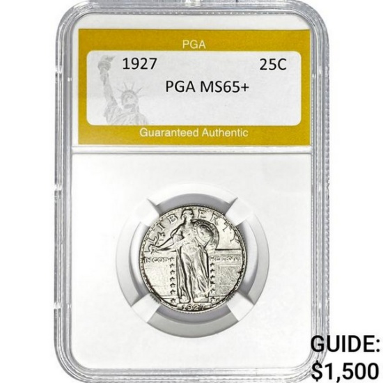 1927 25C Standing Liberty PGA MS65+