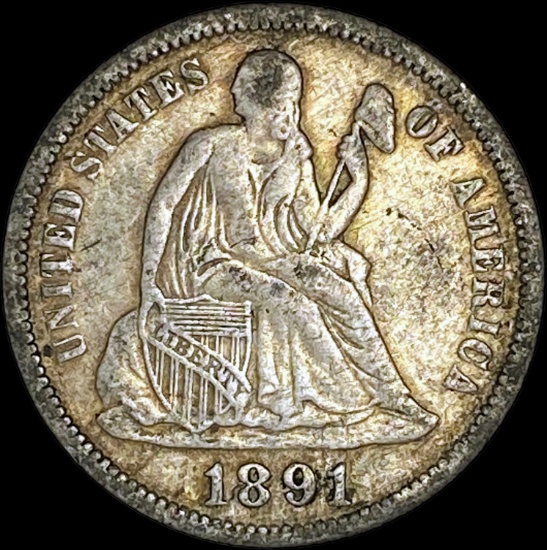 1891 Silver Dime CLOSELY UNCIRCULATED