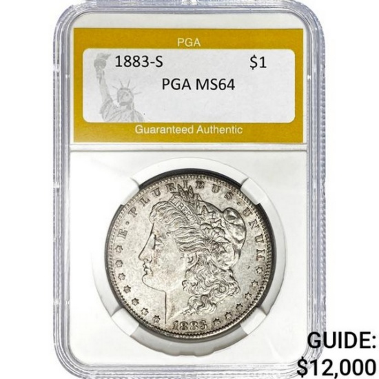 1883-S Morgan Dollar PGA MS64 SILVER