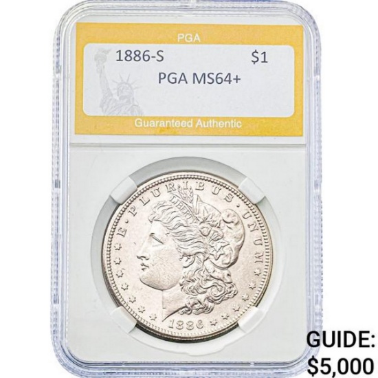 1886-S Morgan Dollar PGA MS64+ SILVER