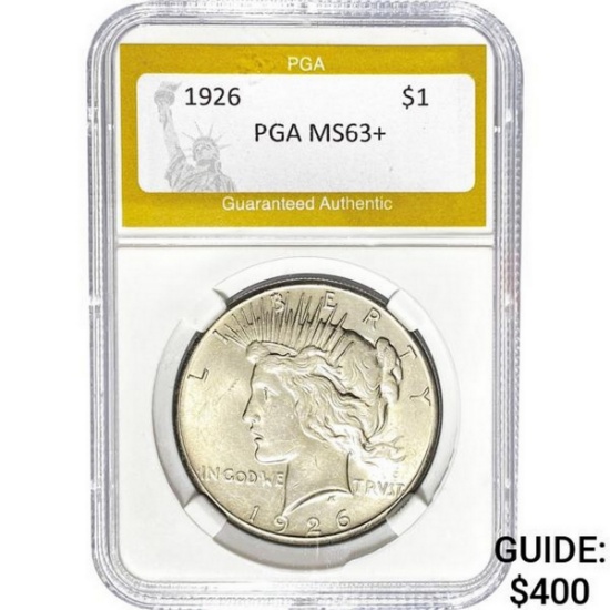 1926 Peace Dollar PGA MS63+ SILVER