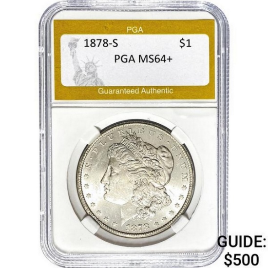 1878-S Morgan Dollar PGA MS64+ SILVER