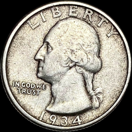 1934 Silver Washington Quarter LIGHTLY CIRCULATED