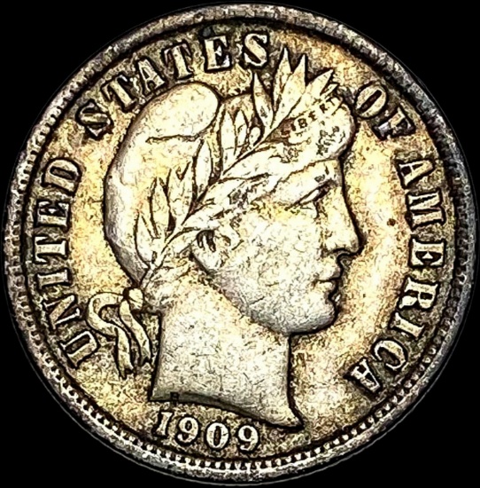1909 Barber Dime LIGHTLY CIRCULATED