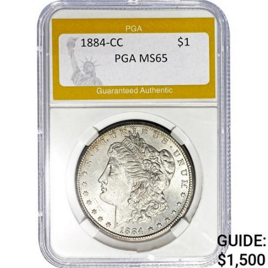 1884-CC Morgan Dollar PGA MS65 SILVER