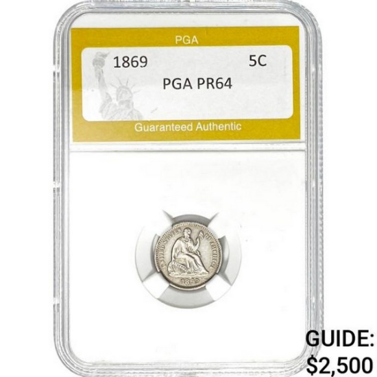 1869 Seated Liberty Half Dime PGA PR64