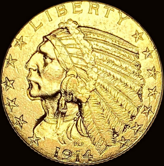 1914 Indian Head Half Eagle $5 Gold CLOSELY UNCIRCULATED