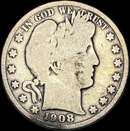 1908 Barber Half Dollar LIGHTLY CIRCULATED