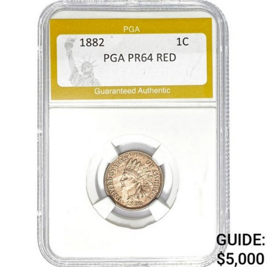 1882 1C Indian Head PGA PR64 RED