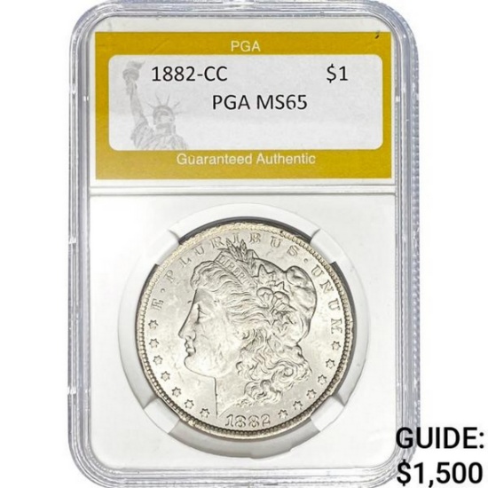 1882-CC Morgan Dollar PGA MS65 SILVER