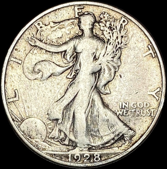 1928-S Silver Half Dollar Walking Liberty NICELY CIRCULATED