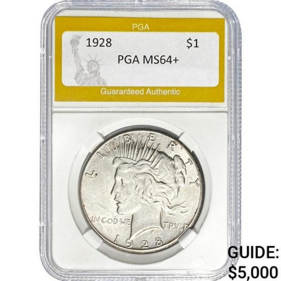 1928 Peace Dollar PGA MS64+ SILVER