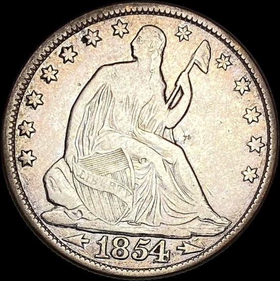 1854-O Silver Seated Liberty Half Dollar NEARLY UNCIRCULATED
