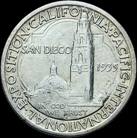 1935-S Silver California Pacific Expo Half Dollar GEM BU