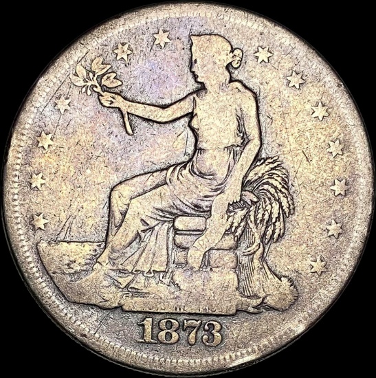 1873-S Silver Trade Dollar NICELY CIRCULATED