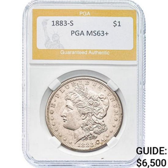 1883-S Morgan Dollar PGA MS63+ SILVER