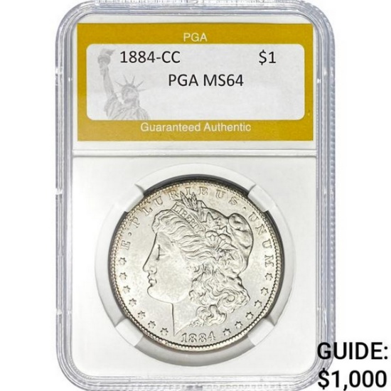 1884-CC Morgan Dollar PGA MS64 SILVER