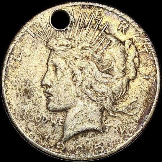 1923 Peace Silver Dollar (holed) NEARLY UNCIRCULATED