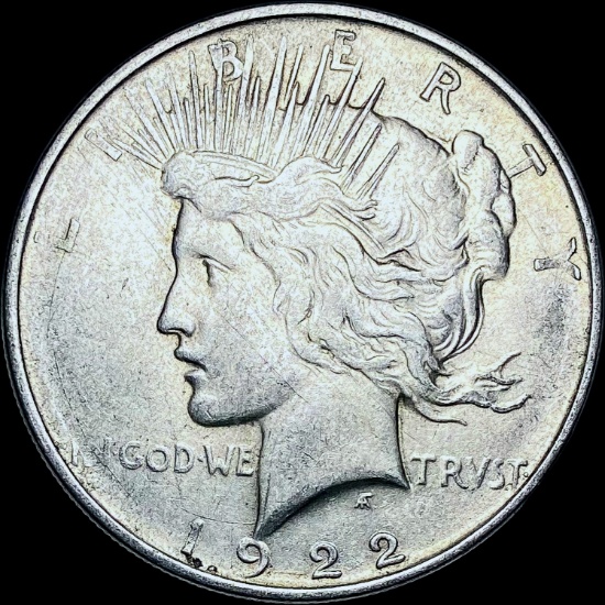 1922-S Silver Peace Dollar CHOICE AU