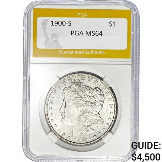 1900-S Morgan Dollar PGA MS64 SILVER