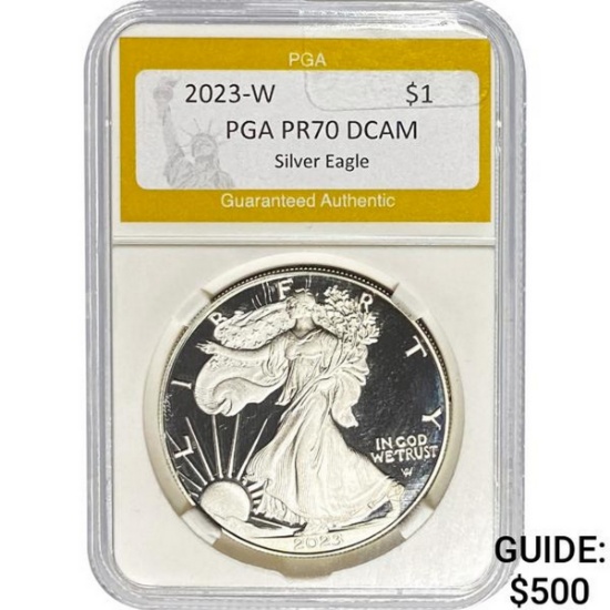 2023-W Silver Eagle $1 PGA PR70 DCAM