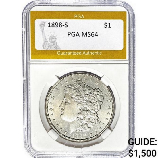 1898-S Morgan Dollar PGA MS64 SILVER