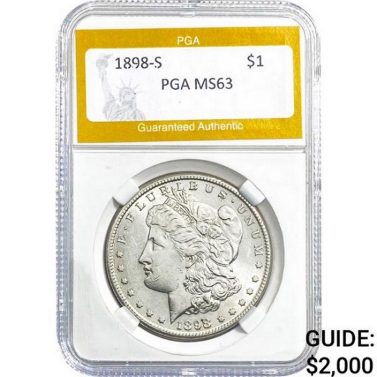1898-S Morgan Dollar PGA MS63 SILVER