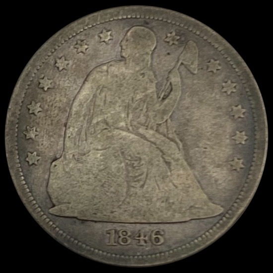 1846 Seated Liberty Dollar NICELY CIRCULATED NICELY CIRCULATED