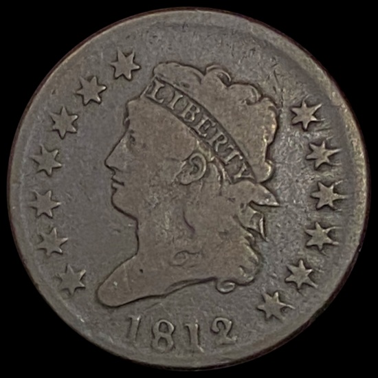 1812 Classic Head Large Cent NICELY CIRCULATED NICELY CIRCULATED