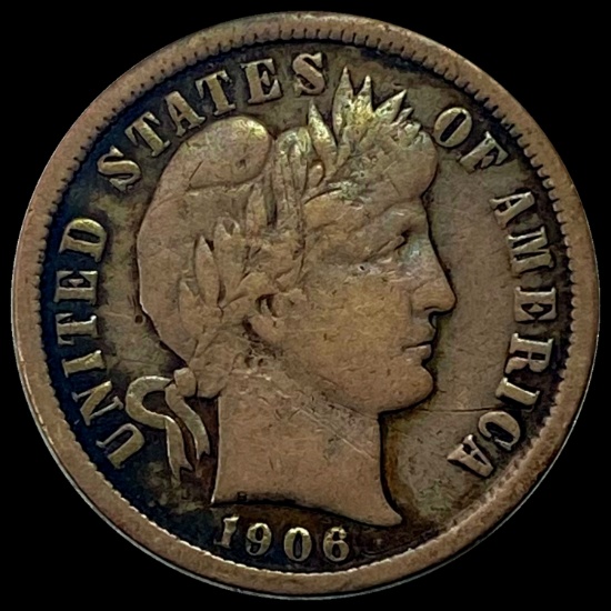 1906 Barber Dime LIGHTLY CIRCULATED