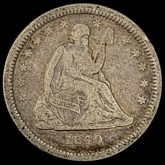 1840-O Seated Liberty Quarter NICELY CIRCULATED