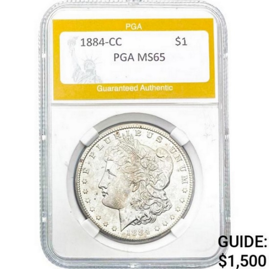 1884-CC Morgan Dollar PGA MS65 SILVER