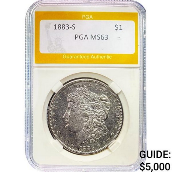 1883-S Morgan Dollar PGA MS63 SILVER
