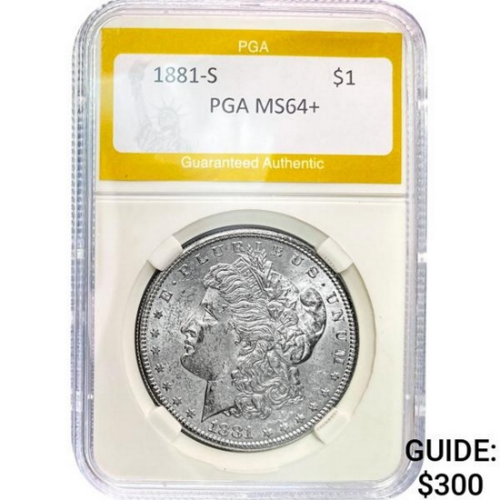 1881-S Morgan Dollar PGA MS64+ SILVER